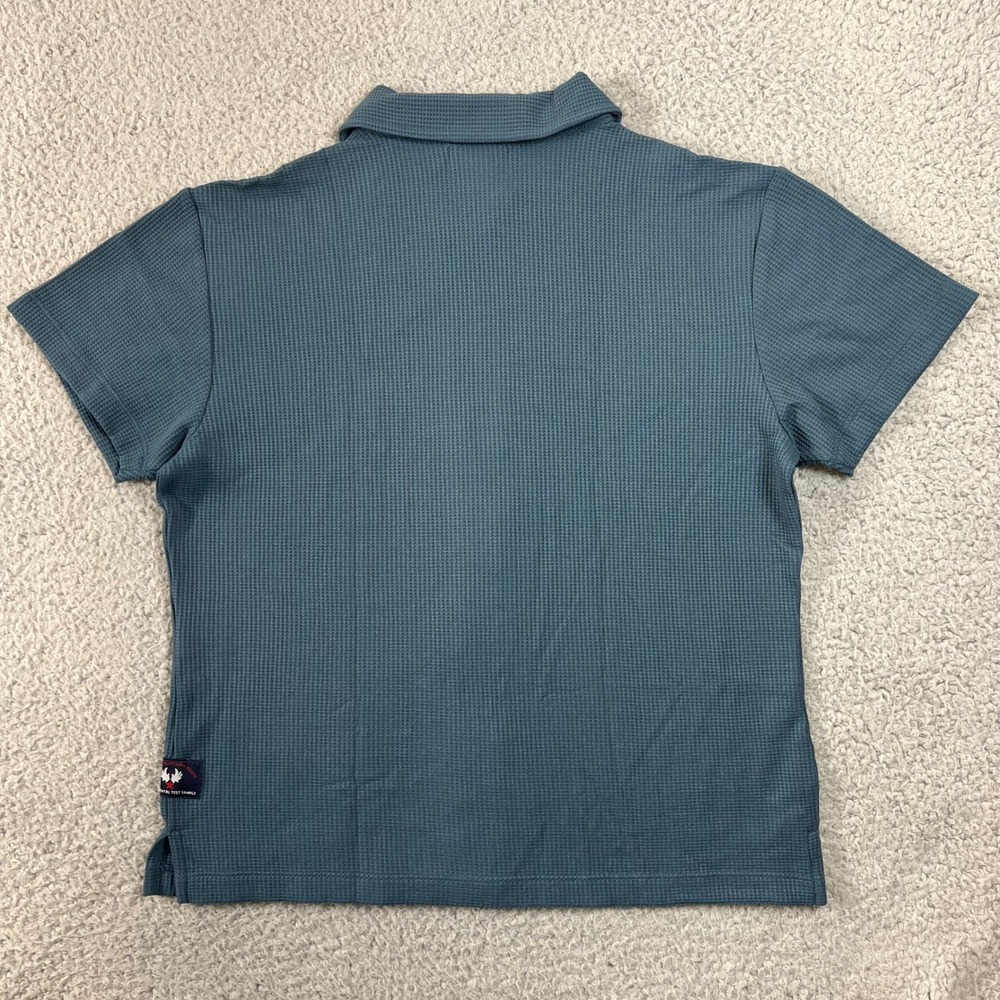 Calvin Klein Zip‎ Cardigan Juniors L Bluestone Teal Waffle Knit Short Sleeve VTG - Picture 2 of 10